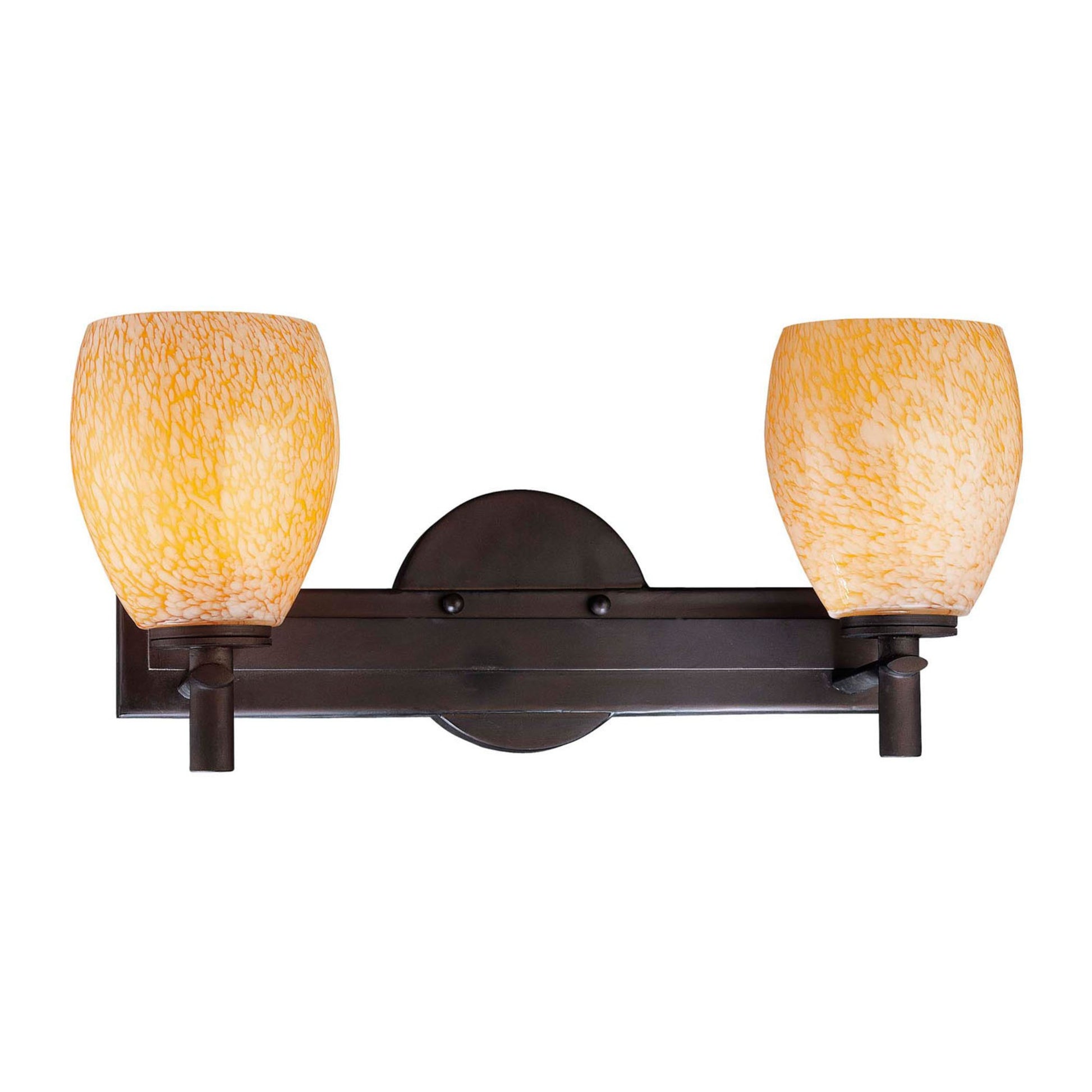 Art Glass Bath 17" 2-Light Bath Vanity, Bronze Finish - Bees Lighting