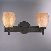 Art Glass Bath 17" 2-Light Bath Vanity, Bronze Finish - Bees Lighting