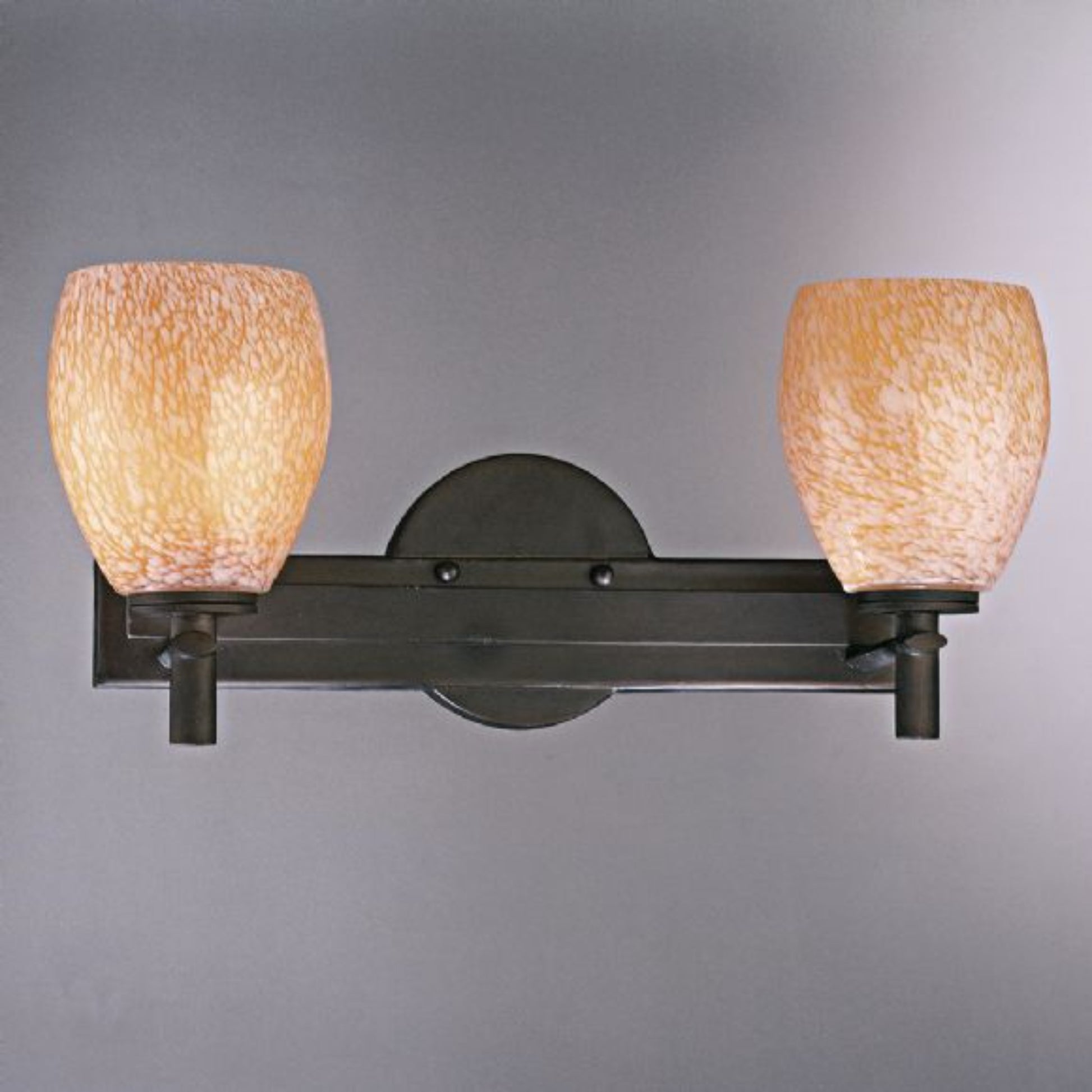 Art Glass Bath 17" 2-Light Bath Vanity, Bronze Finish - Bees Lighting