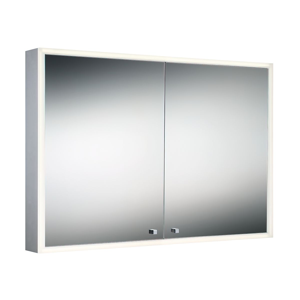 30 In. X 28 In. Double Door Edge-Lit LED Cabinet Mirror