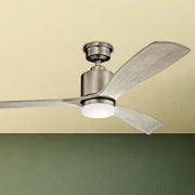 Ridley II 52 Inch Antique Pewter Indoor LED Ceiling Fan with Wall Control - Bees Lighting