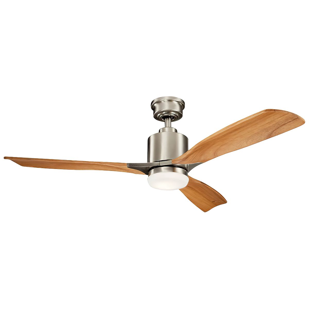 Ridley II 52 Inch Brushed Stainless Steel Indoor LED Ceiling Fan with Wall Control - Bees Lighting