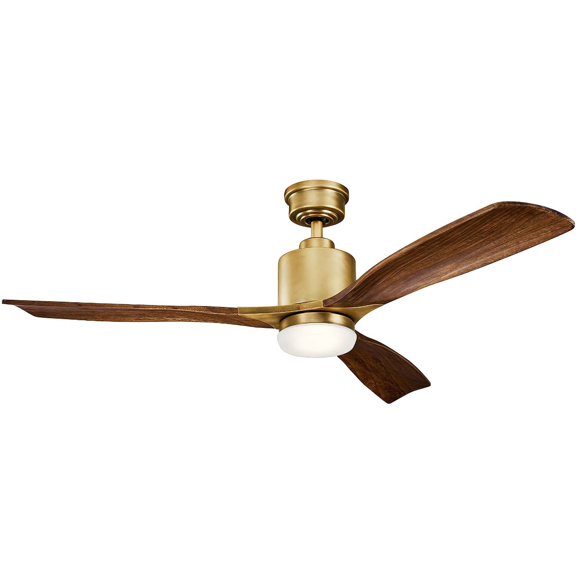 Ridley II 52 Inch Natural Brass Indoor LED Ceiling Fan with Wall Control - Bees Lighting