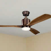 Ridley II 52 Inch Oil Brushed Bronze Indoor LED Ceiling Fan with Wall Control - Bees Lighting