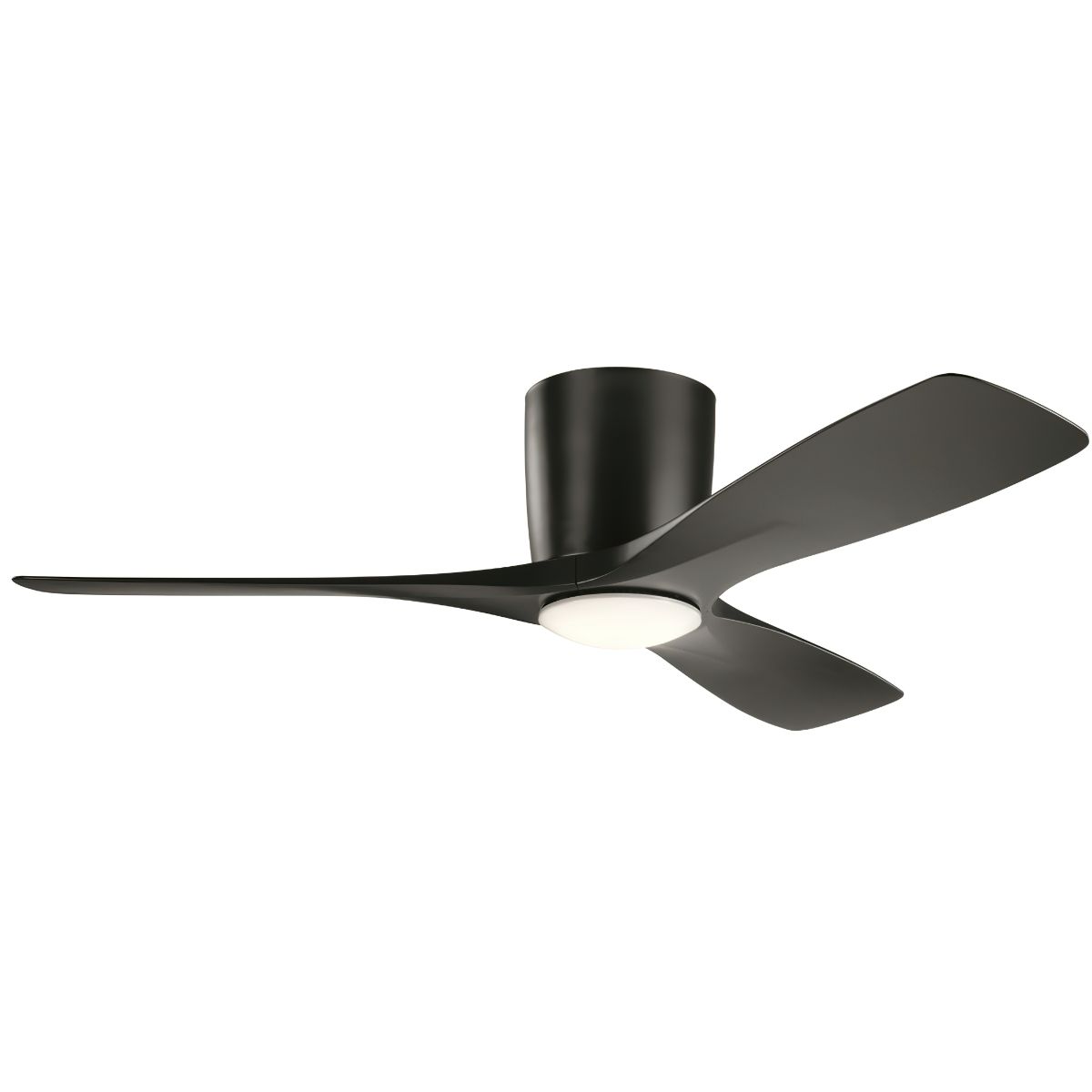 Volos 48 Inch Black Hugger LED Ceiling Fan with Wall Control - Bees Lighting