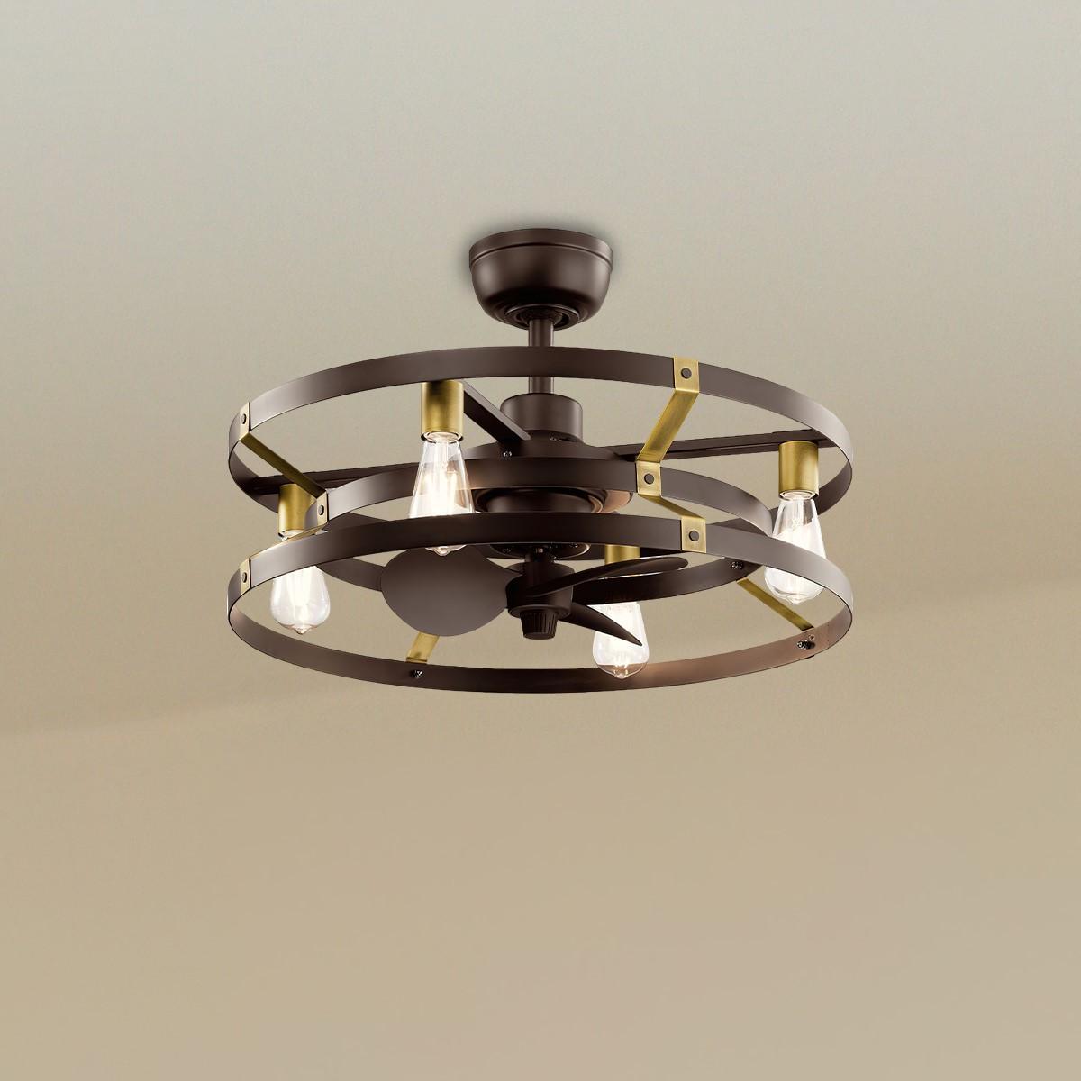 Cavelli 25 Inch Modern Chandelier Ceiling Fan With Light, Wall Control Included - Bees Lighting