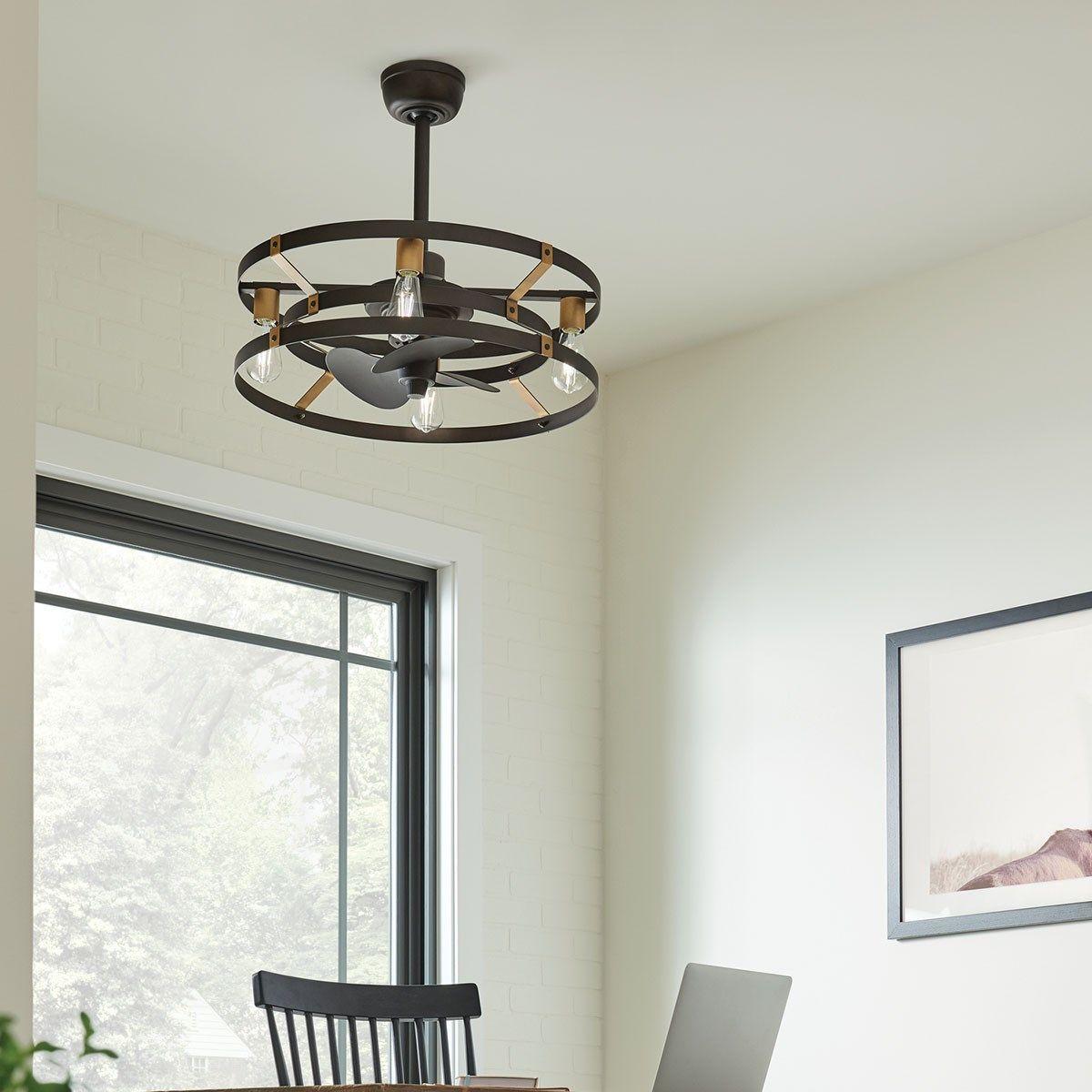 Cavelli 25 Inch Bronze LED Fandelier Ceiling Fan with Wall Control - Bees Lighting
