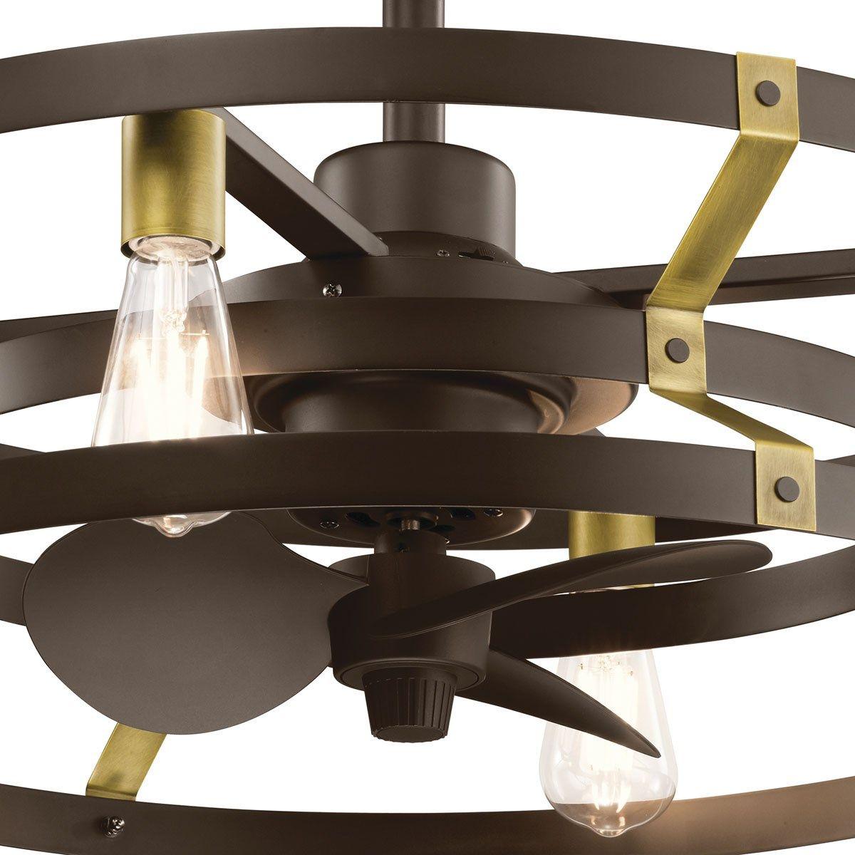 Cavelli 25 Inch Bronze LED Fandelier Ceiling Fan with Wall Control - Bees Lighting