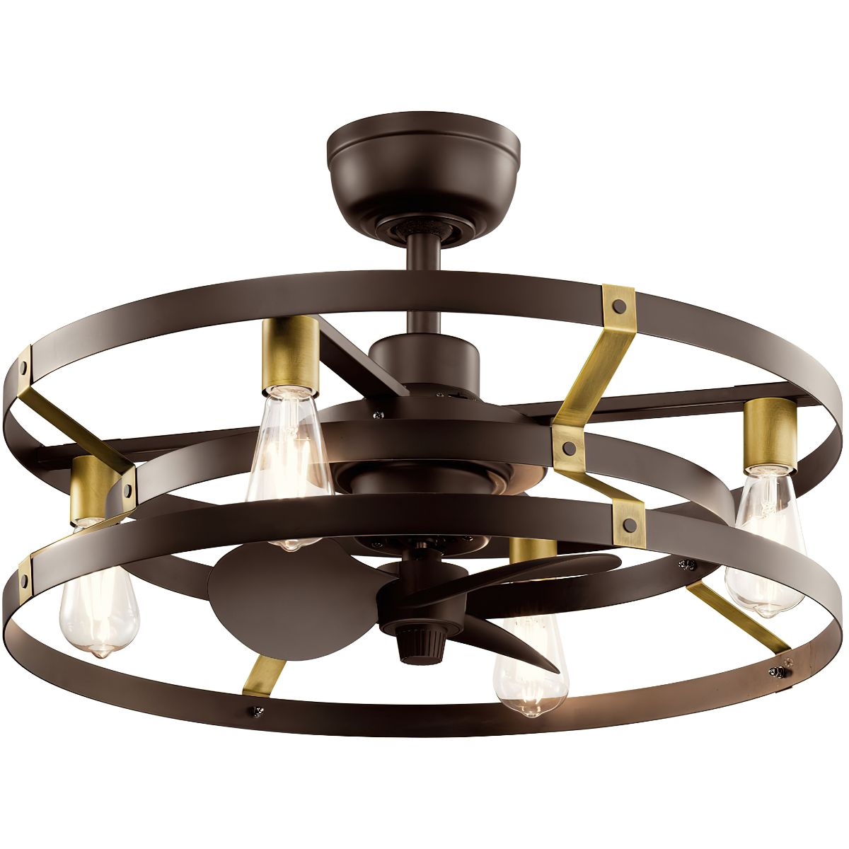 Cavelli 25 Inch Bronze LED Fandelier Ceiling Fan with Wall Control - Bees Lighting