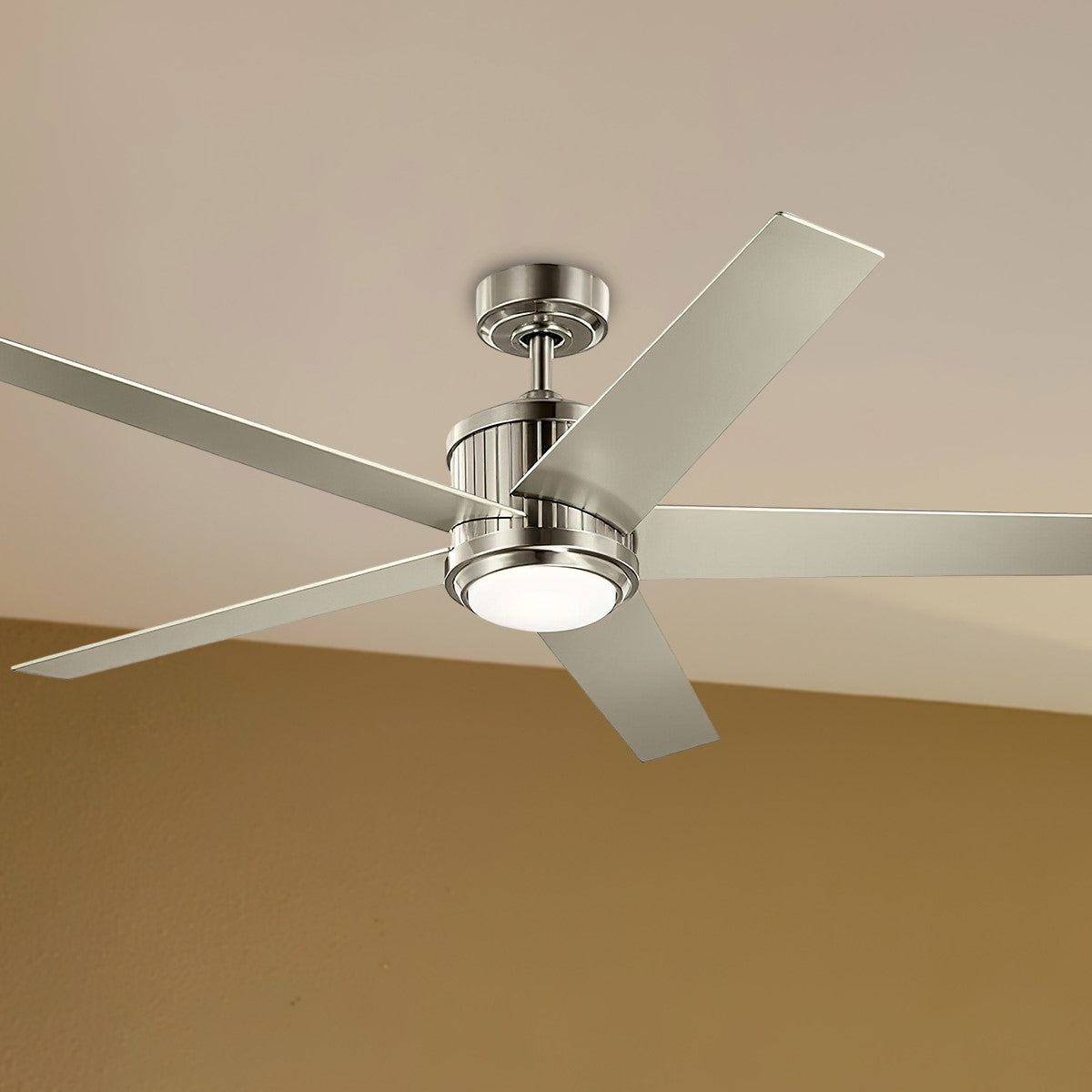 Brahm 56 Inch Brushed Stainless Steel LED Indoor Ceiling Fan with Remote - Bees Lighting