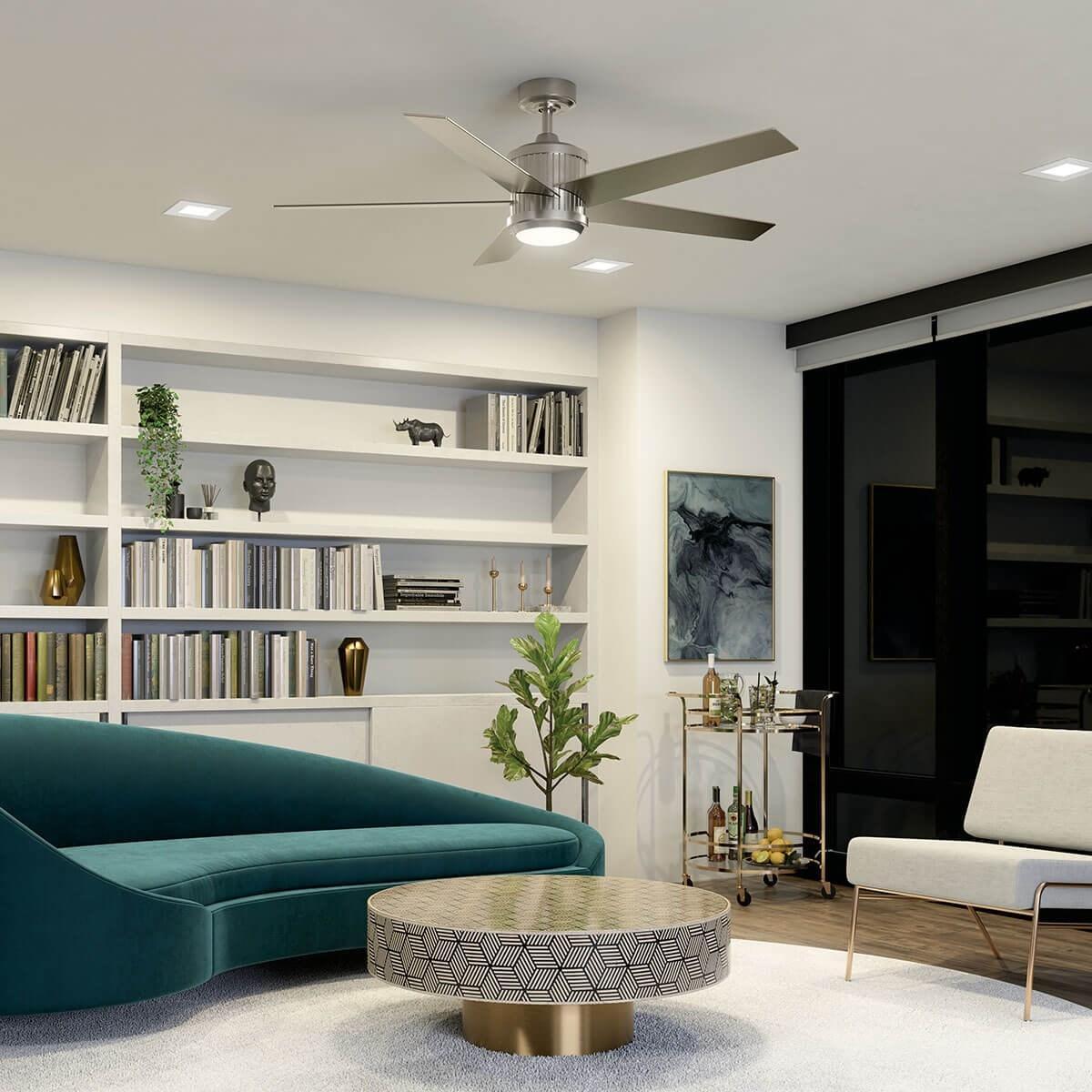 Brahm 56 Inch Brushed Stainless Steel LED Indoor Ceiling Fan with Remote - Bees Lighting