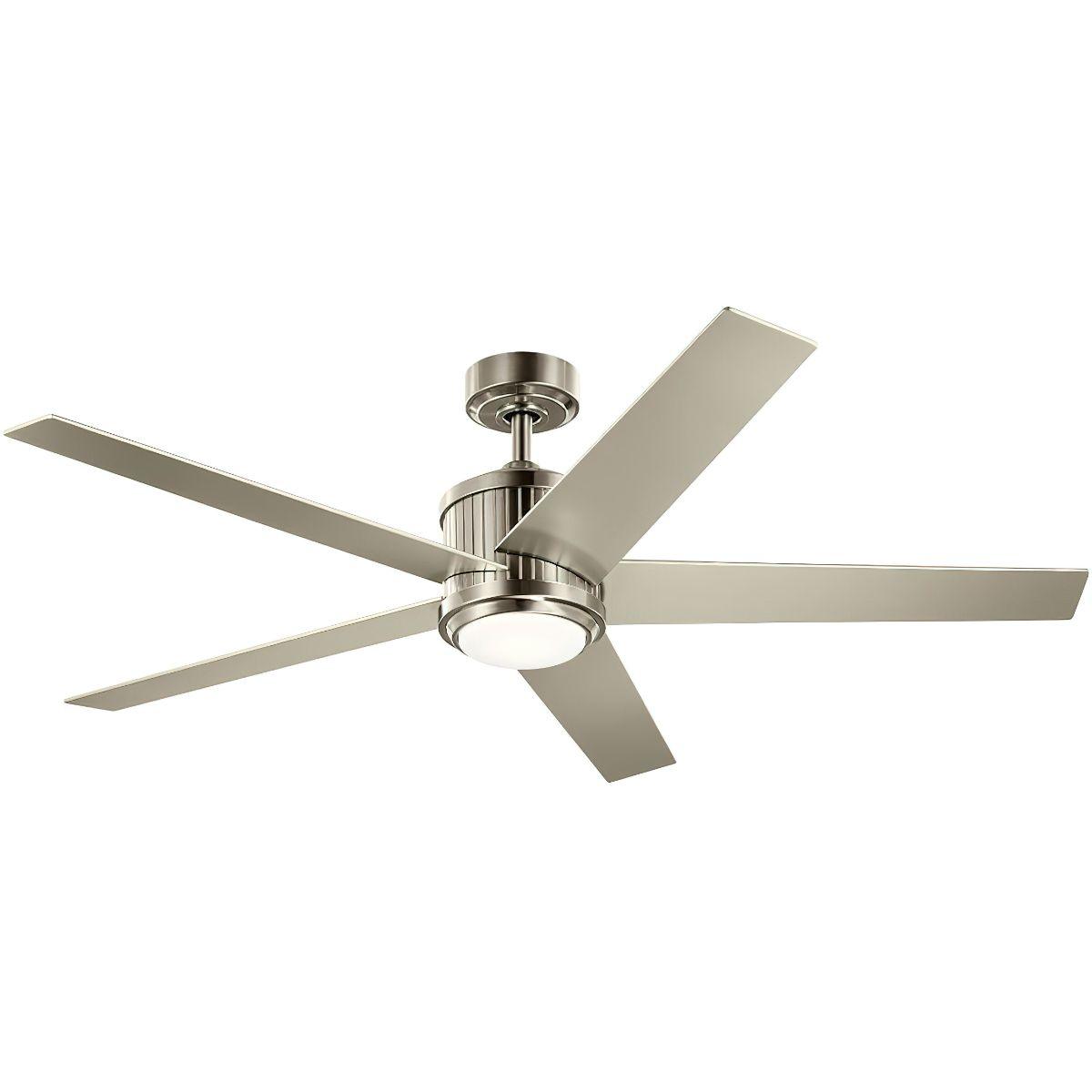 Brahm 56 Inch Brushed Stainless Steel LED Indoor Ceiling Fan with Remote - Bees Lighting