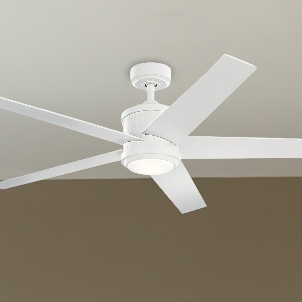 Brahm 56 Inch Matte White LED Indoor Ceiling Fan with Remote - Bees Lighting