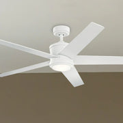 Brahm 56 Inch Matte White LED Indoor Ceiling Fan with Remote - Bees Lighting