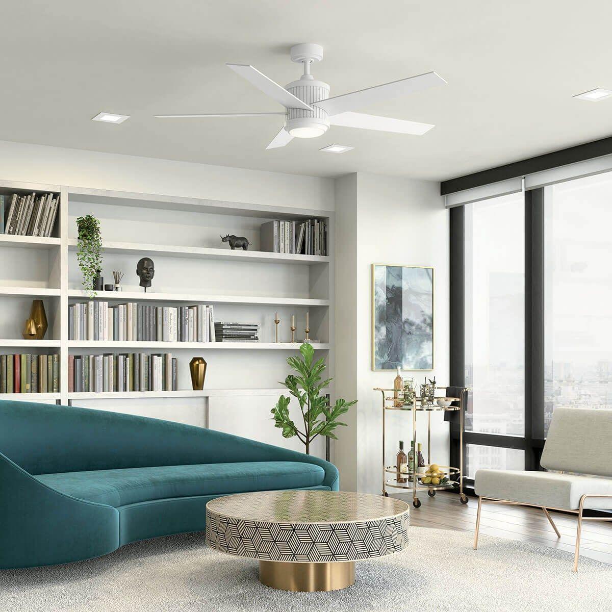 Brahm 56 Inch Matte White LED Indoor Ceiling Fan with Remote - Bees Lighting