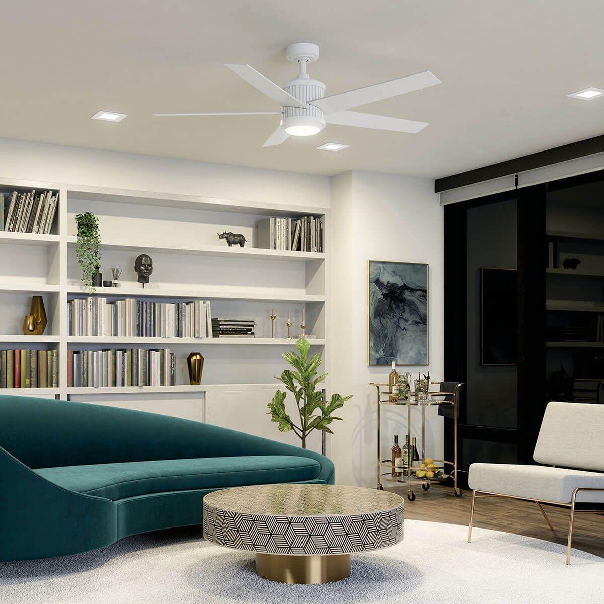 Brahm 56 Inch Matte White LED Indoor Ceiling Fan with Remote - Bees Lighting