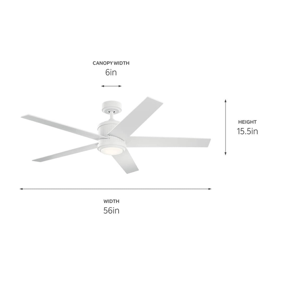 Brahm 56 Inch Matte White LED Indoor Ceiling Fan with Remote - Bees Lighting