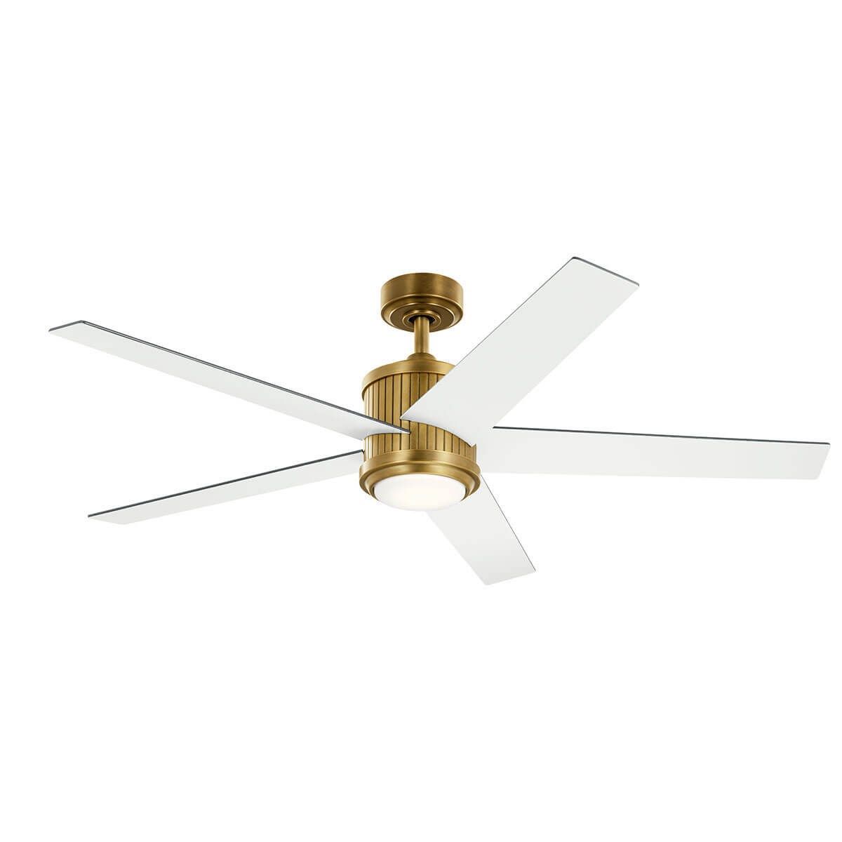 Brahm 56 Inch Natural Brass LED Indoor Ceiling Fan with Remote - Bees Lighting
