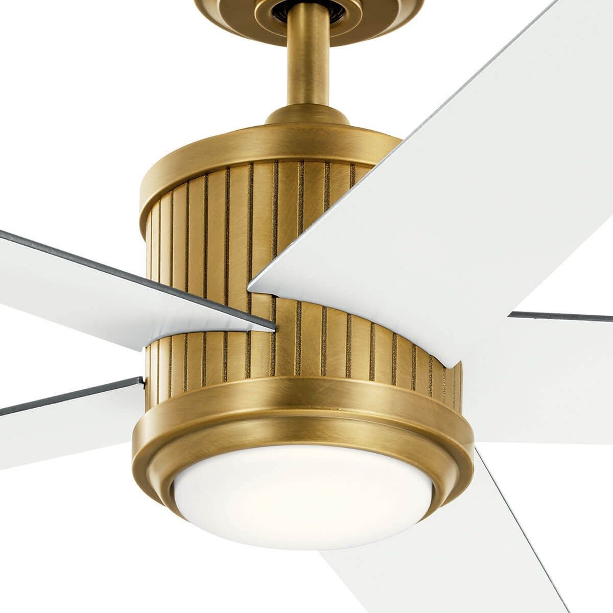 Brahm 56 Inch Natural Brass LED Indoor Ceiling Fan with Remote - Bees Lighting