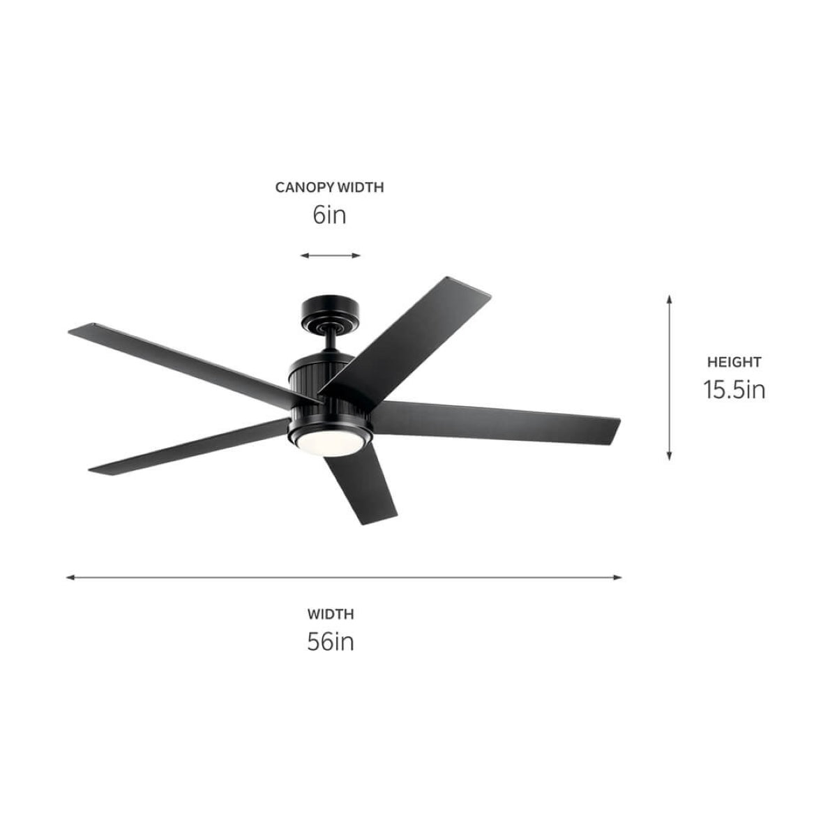 Brahm 56 Inch Satin Black LED Indoor Ceiling Fan with Remote - Bees Lighting
