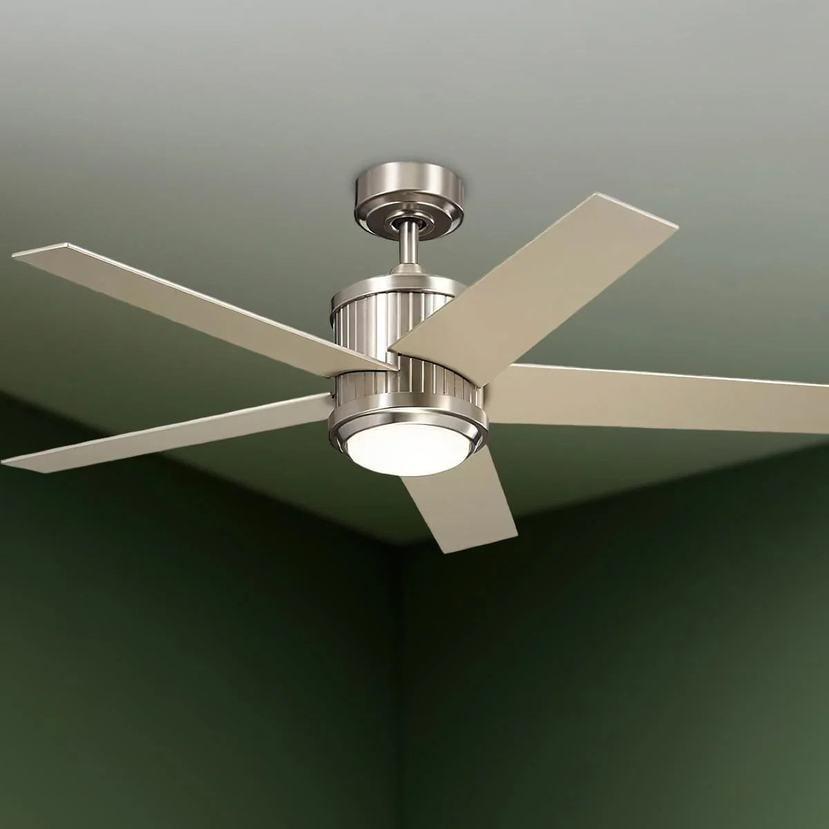 Brahm 48 Inch Brushed Stainless Steel LED Indoor Ceiling Fan with Remote - Bees Lighting