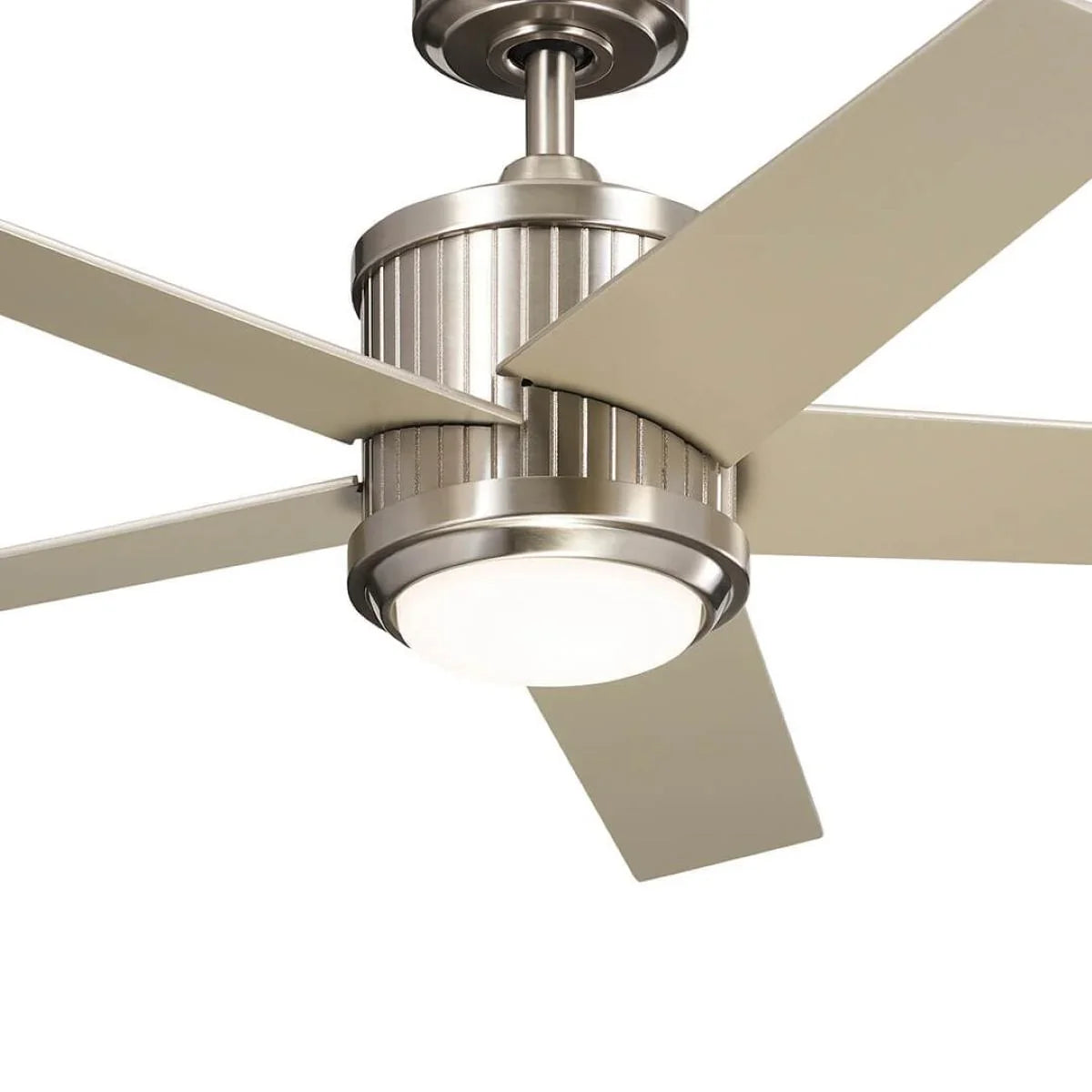 Brahm 48 Inch Brushed Stainless Steel LED Indoor Ceiling Fan with Remote - Bees Lighting
