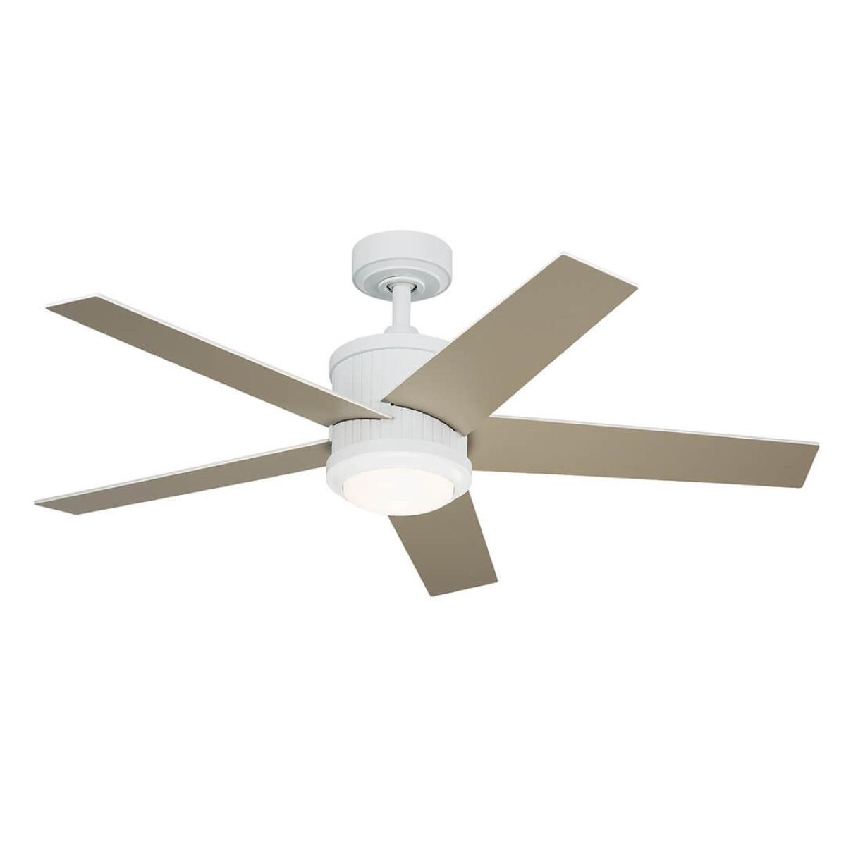 Brahm 48 Inch Matte White LED Indoor Ceiling Fan with Remote - Bees Lighting
