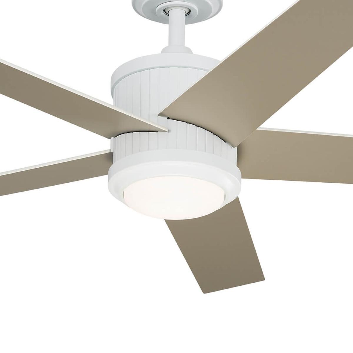 Brahm 48 Inch Matte White LED Indoor Ceiling Fan with Remote - Bees Lighting