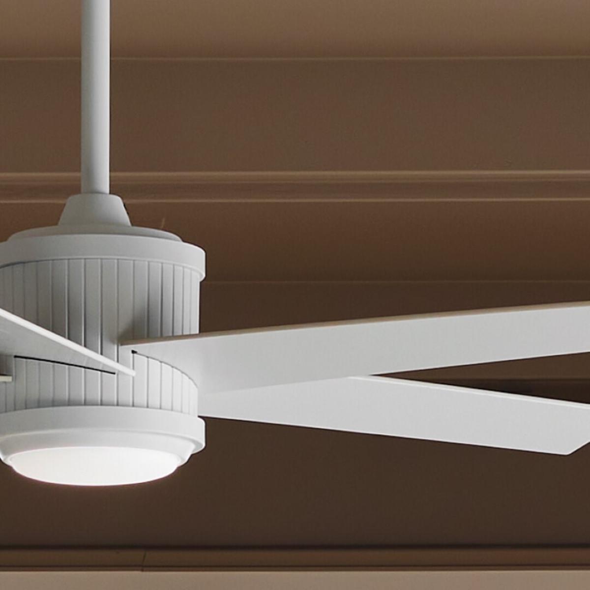 Brahm 48 Inch Matte White LED Indoor Ceiling Fan with Remote - Bees Lighting