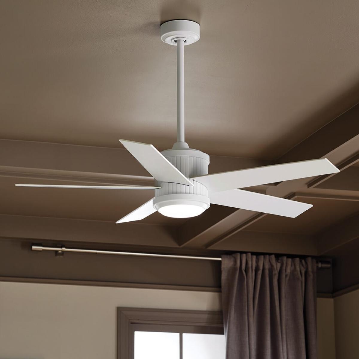 Brahm 48 Inch Matte White LED Indoor Ceiling Fan with Remote - Bees Lighting