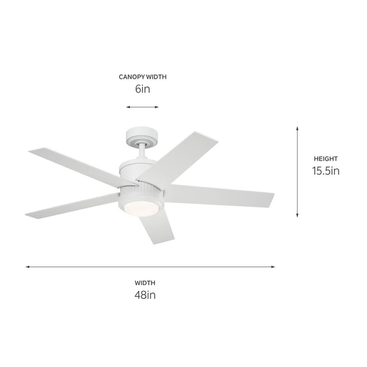 Brahm 48 Inch Matte White LED Indoor Ceiling Fan with Remote - Bees Lighting