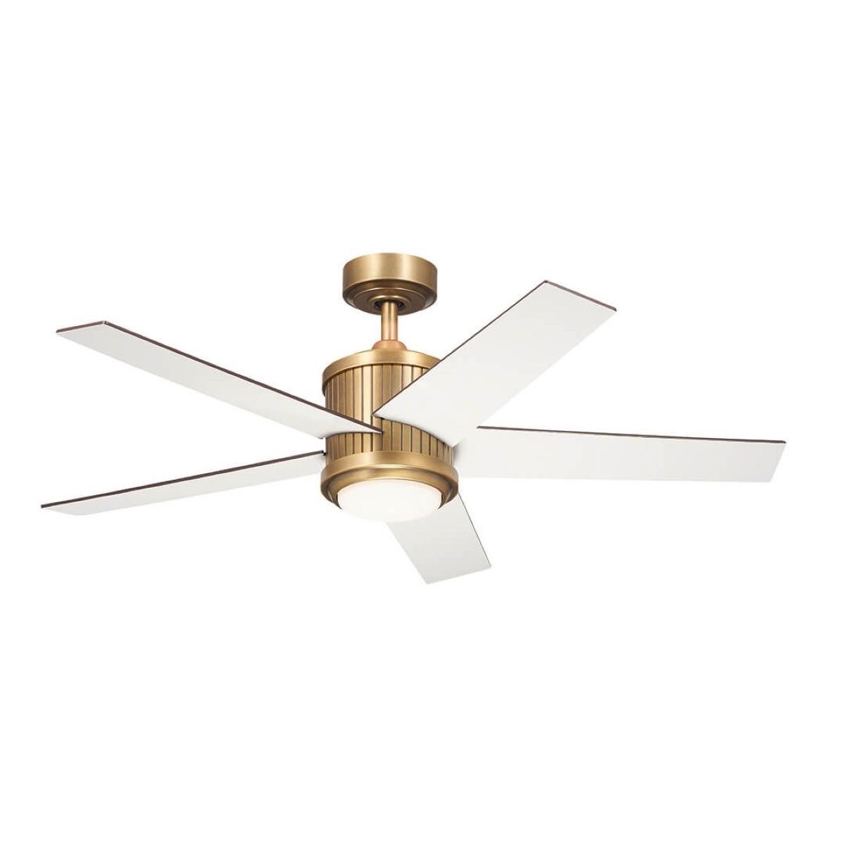 Brahm 48 Inch Natural Brass LED Indoor Ceiling Fan with Remote - Bees Lighting