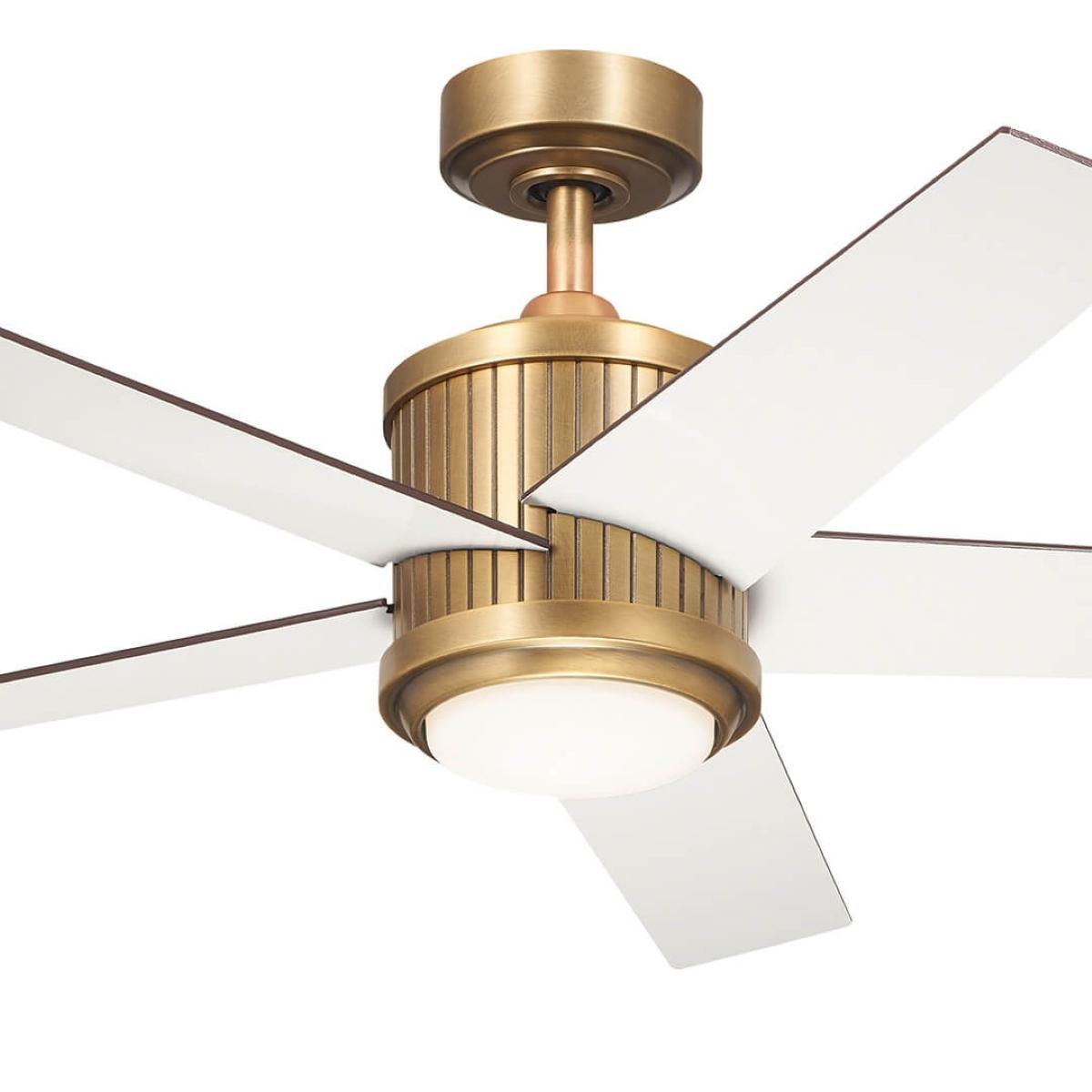 Brahm 48 Inch Natural Brass LED Indoor Ceiling Fan with Remote - Bees Lighting