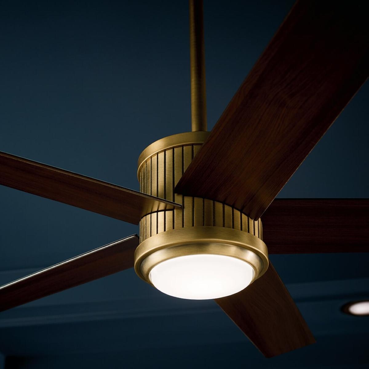 Brahm 48 Inch Natural Brass LED Indoor Ceiling Fan with Remote - Bees Lighting
