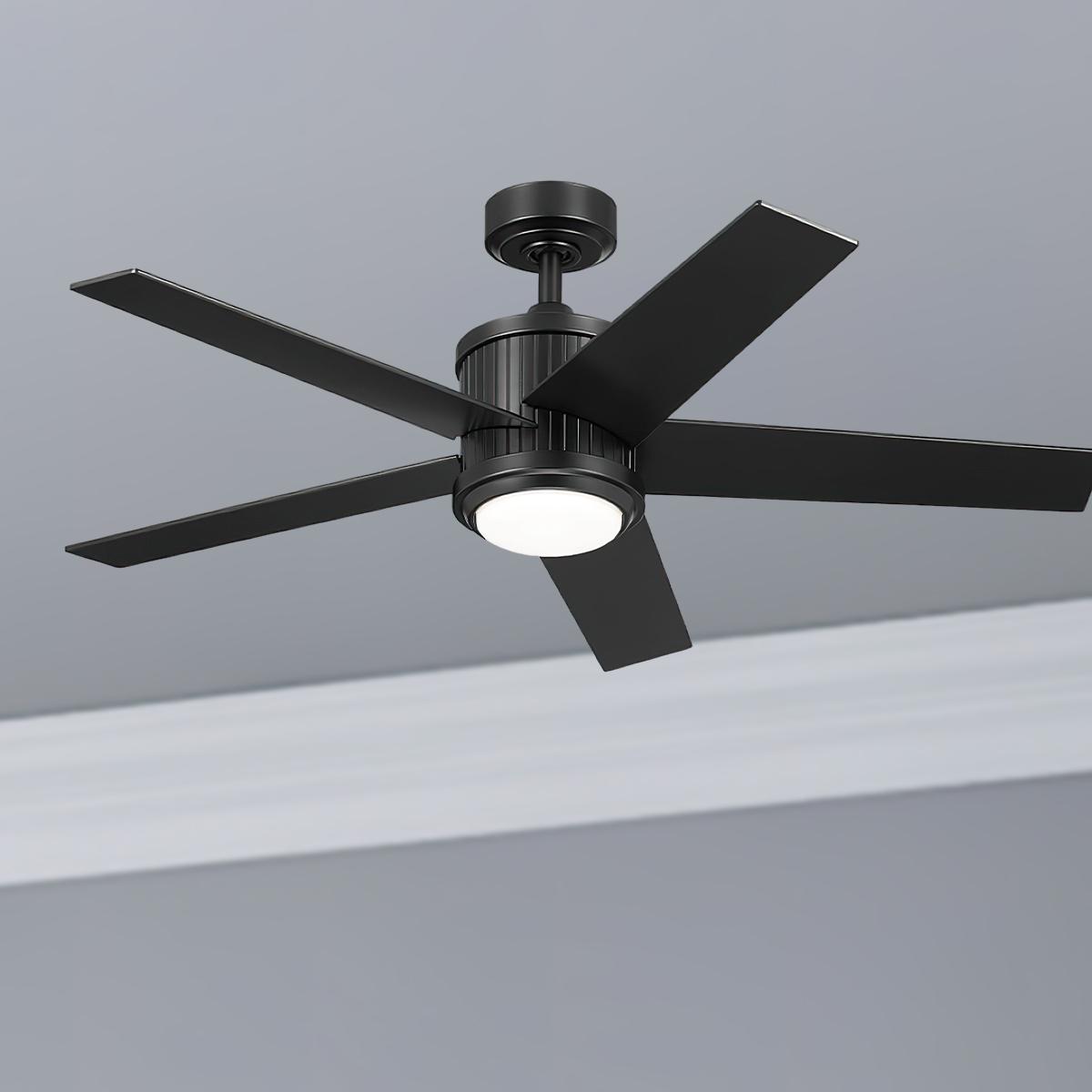 Brahm 48 Inch Satin Black LED Indoor Ceiling Fan with Remote - Bees Lighting