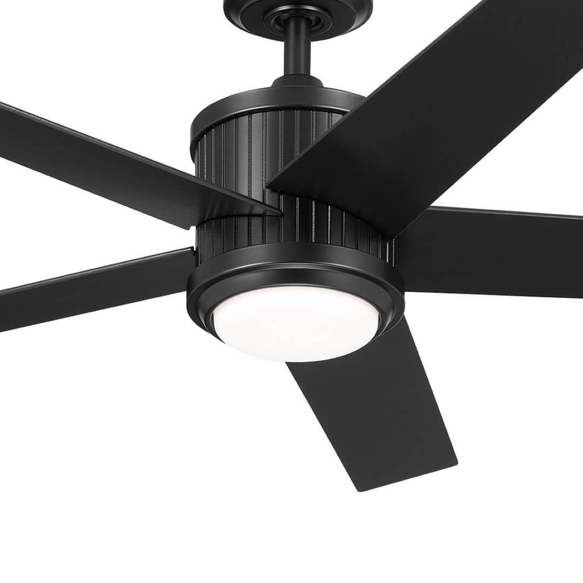Brahm 48 Inch Satin Black LED Indoor Ceiling Fan with Remote - Bees Lighting