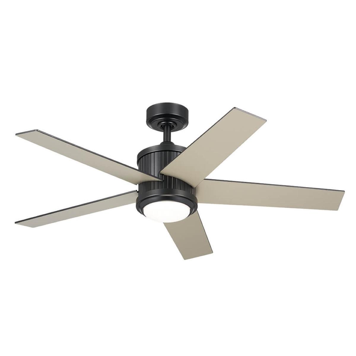 Brahm 48 Inch Satin Black LED Indoor Ceiling Fan with Remote - Bees Lighting