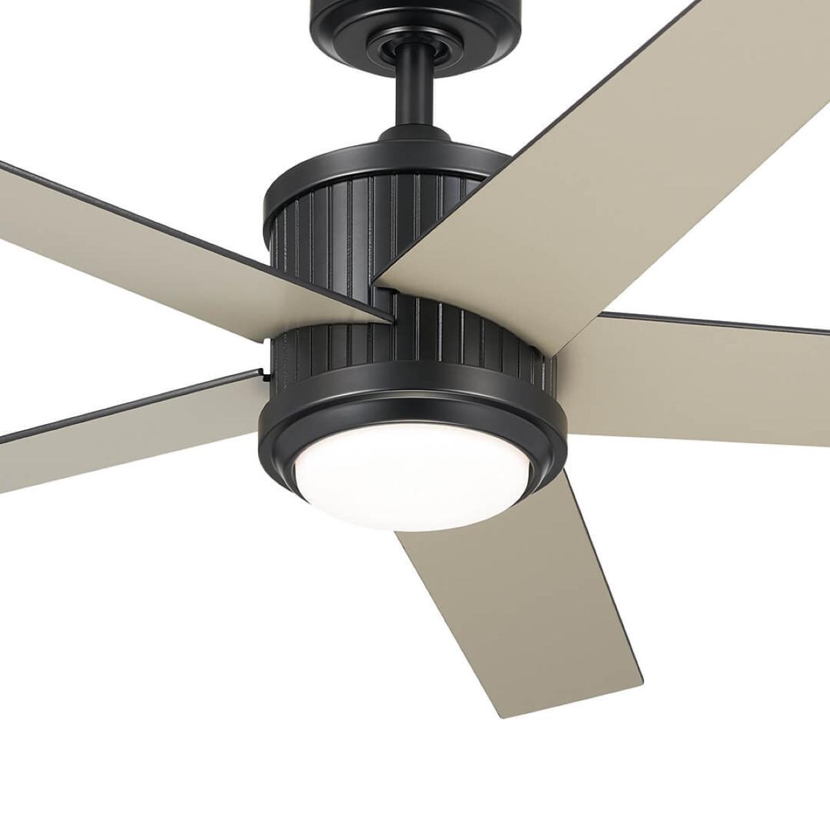 Brahm 48 Inch Satin Black LED Indoor Ceiling Fan with Remote - Bees Lighting