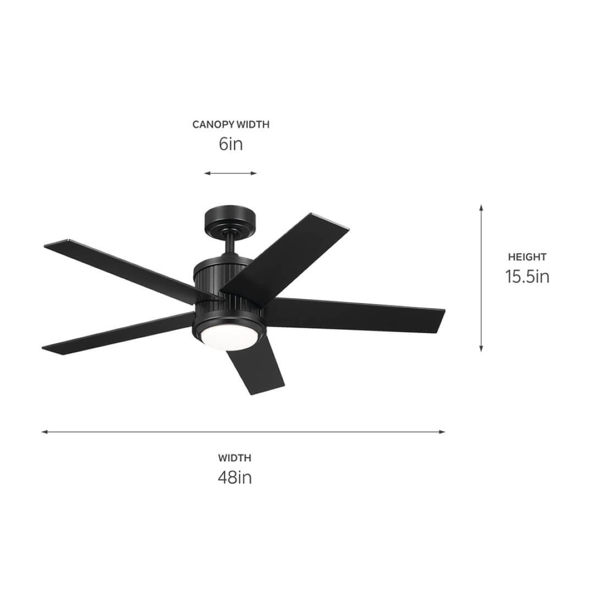 Brahm 48 Inch Satin Black LED Indoor Ceiling Fan with Remote - Bees Lighting