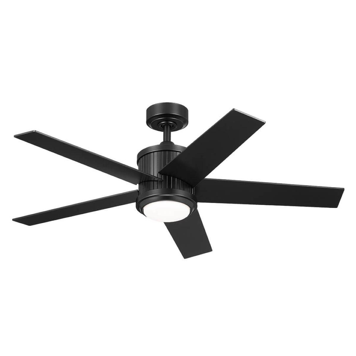 Brahm 48 Inch Satin Black LED Indoor Ceiling Fan with Remote - Bees Lighting