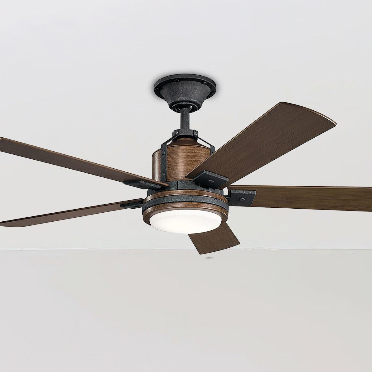 Colerne 52 Inch Rustic Ceiling Fan With Light, Wall Control Included - Bees Lighting