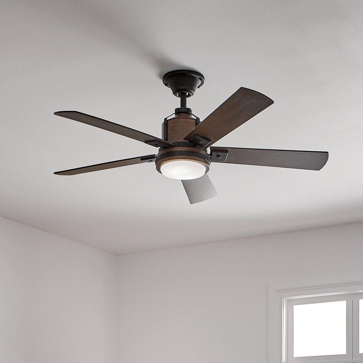 Colerne 52 Inch Auburn LED Ceiling Fan with Wall Control Included - Bees Lighting