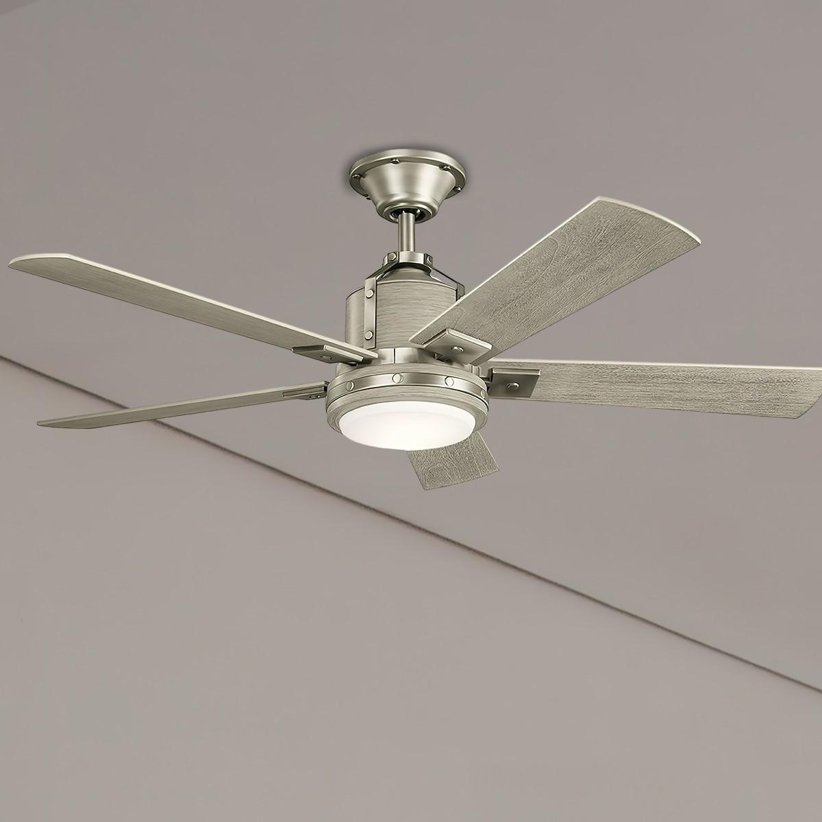 Colerne 52 Inch Rustic Ceiling Fan With Light, Wall Control Included