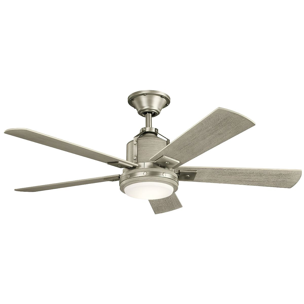 Colerne 52 Inch Brushed Nickel LED Ceiling Fan with Wall Control Included - Bees Lighting