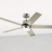 Maeve 52 Inch Brushed Stainless Steel LED Indoor Ceiling Fan with Remote - Bees Lighting