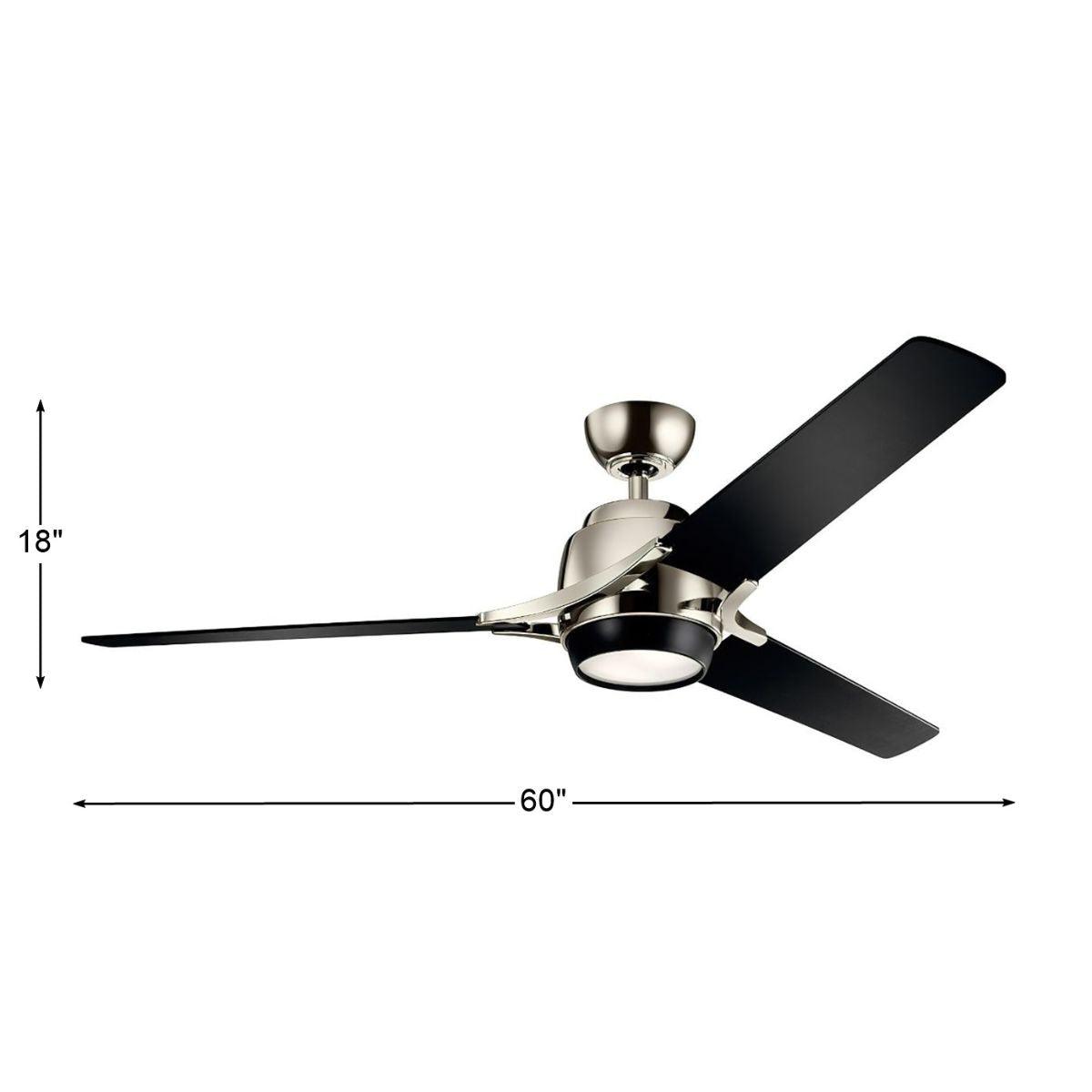 Zeus 60 Inch Modern Ceiling Fan With Light, Wall Control Included - Bees Lighting