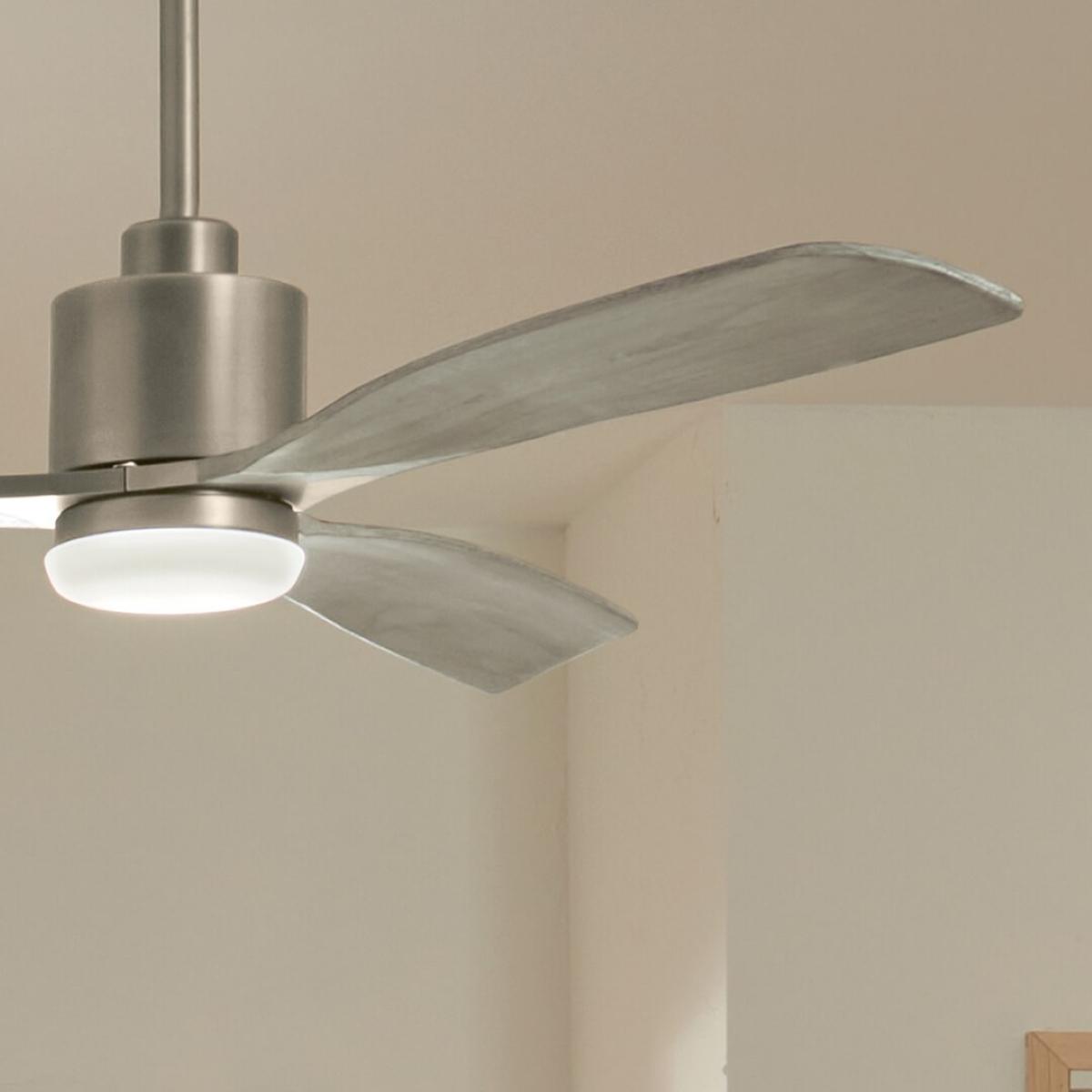 Ridley II 60 Inch Antique Pewter Indoor LED Ceiling Fan with Wall Control - Bees Lighting