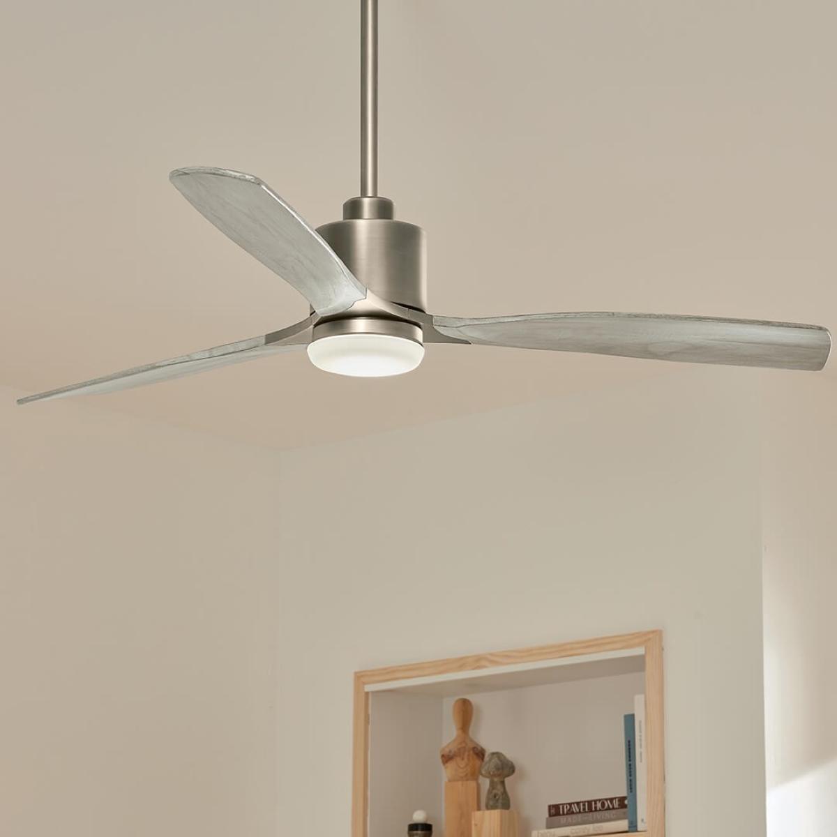 Ridley II 60 Inch Antique Pewter Indoor LED Ceiling Fan with Wall Control - Bees Lighting