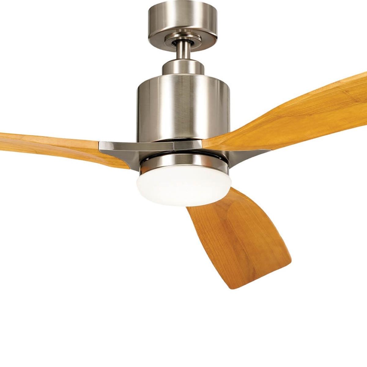 Ridley II 60 Inch Brushed Stainless Steel Indoor LED Ceiling Fan with Wall Control - Bees Lighting