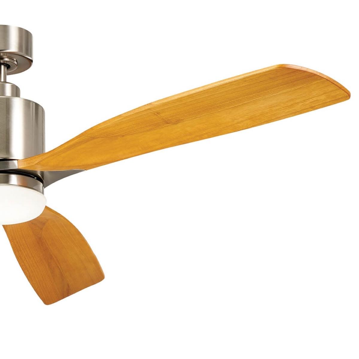 Ridley II 60 Inch Brushed Stainless Steel Indoor LED Ceiling Fan with Wall Control - Bees Lighting